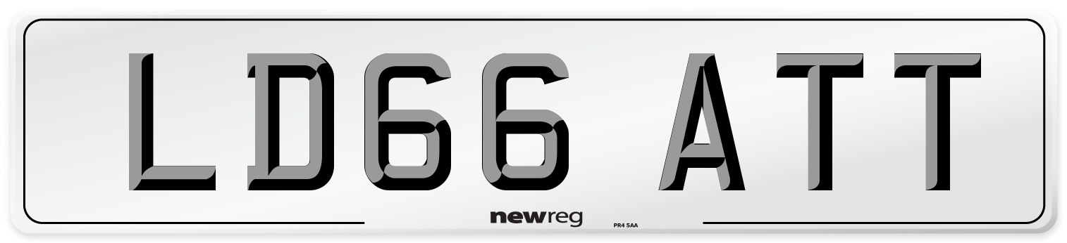 LD66 ATT Number Plate from New Reg